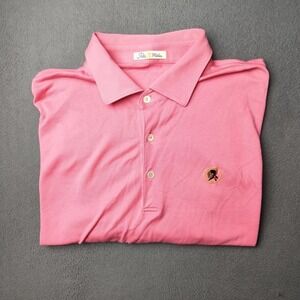 Peter Millar Polo Shirt Mens Large Pink Seminole Golf Cotton Pique Stretch Work